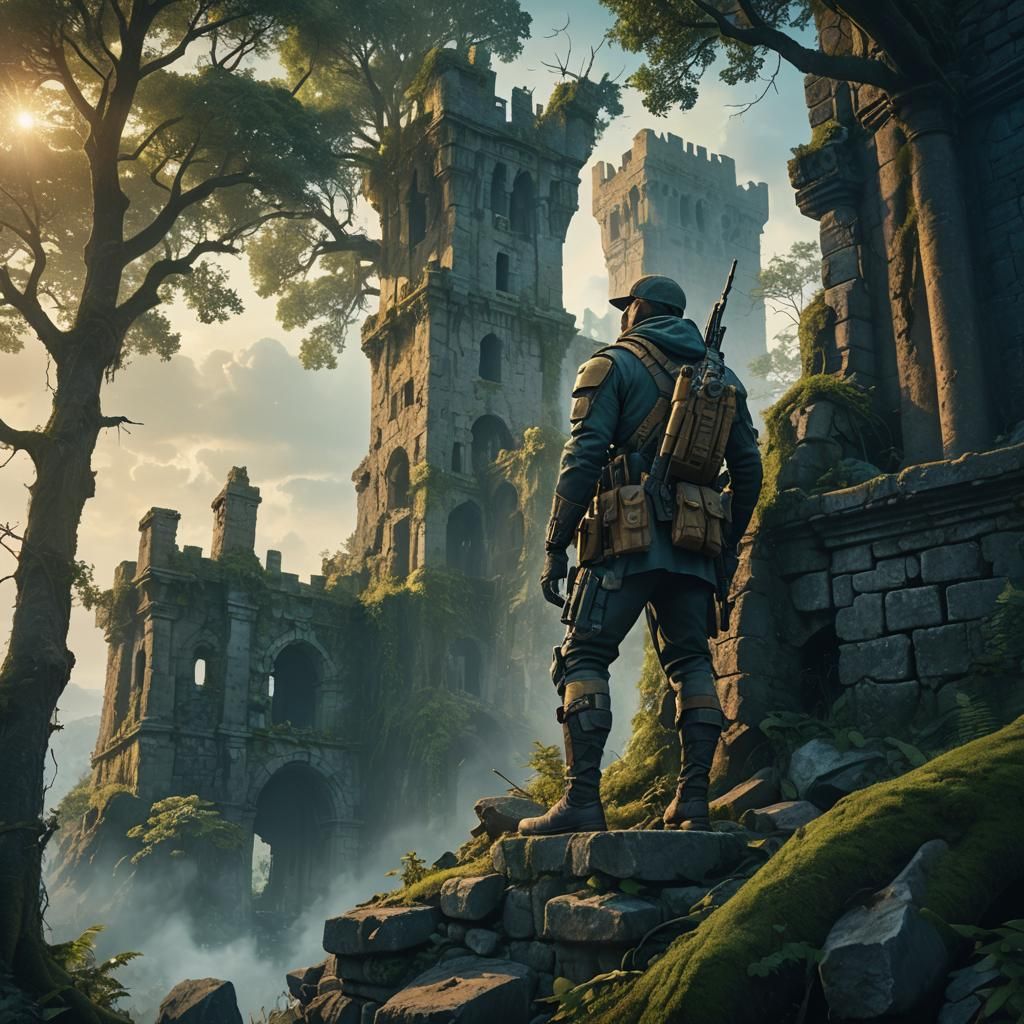Sniper in Mystical Forest Concept Art