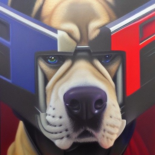 Optimus Prime as a Dog in Oil Painting