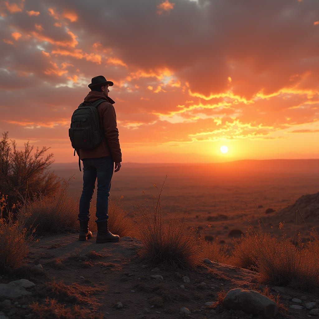 Majestic Karoo Landscape in Dramatic Sunset Light