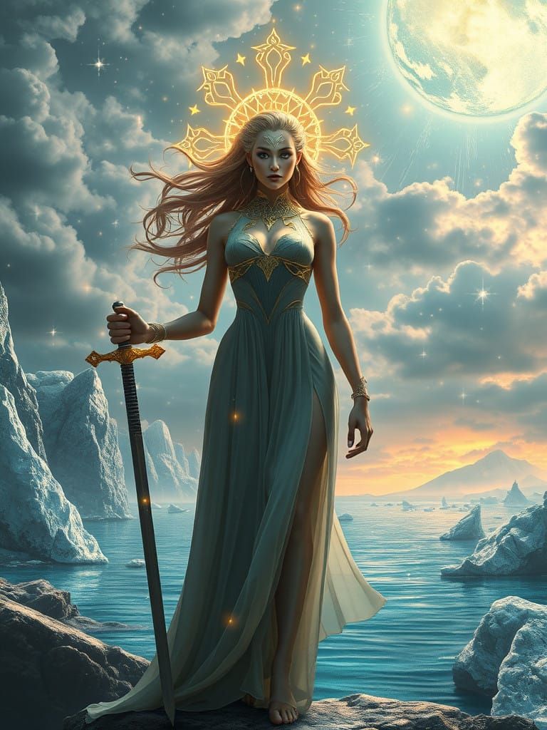 Ethereal Goddess Embodies Elegance and Power in Surreal Fant...