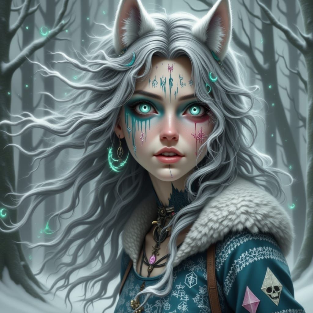 Winter Witch Crone in Detailed Matte Painting