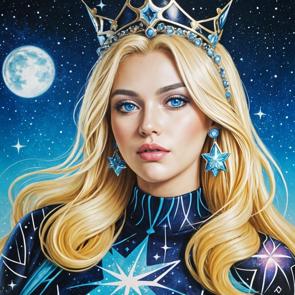 Serene Plus-Sized Beauty in Graffiti Art Style