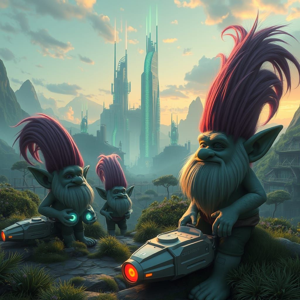 Troll World: Bioluminescent Skyscrapers in Digital Painting ...