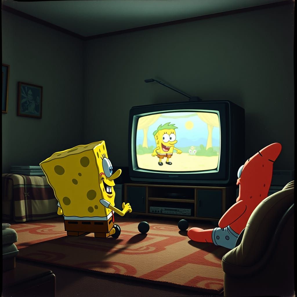 Surreal 90s Living Room Scene in Analog Style