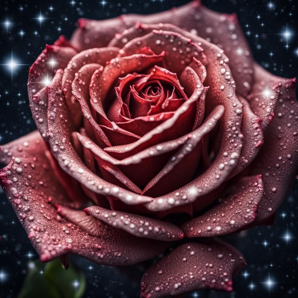 Hyperrealistic Rose Made of Stars in HDR