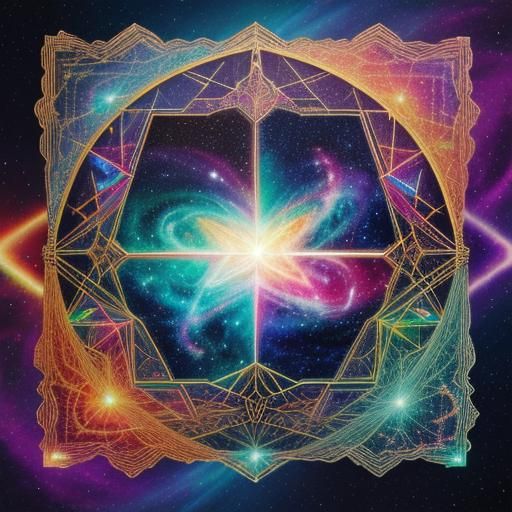 Holographic Starry Heart: Cosmic Visionary Art