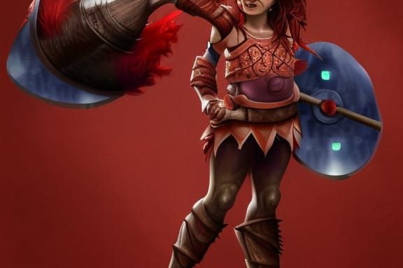 Goblin Warrior Unleashed in Fiery Glory