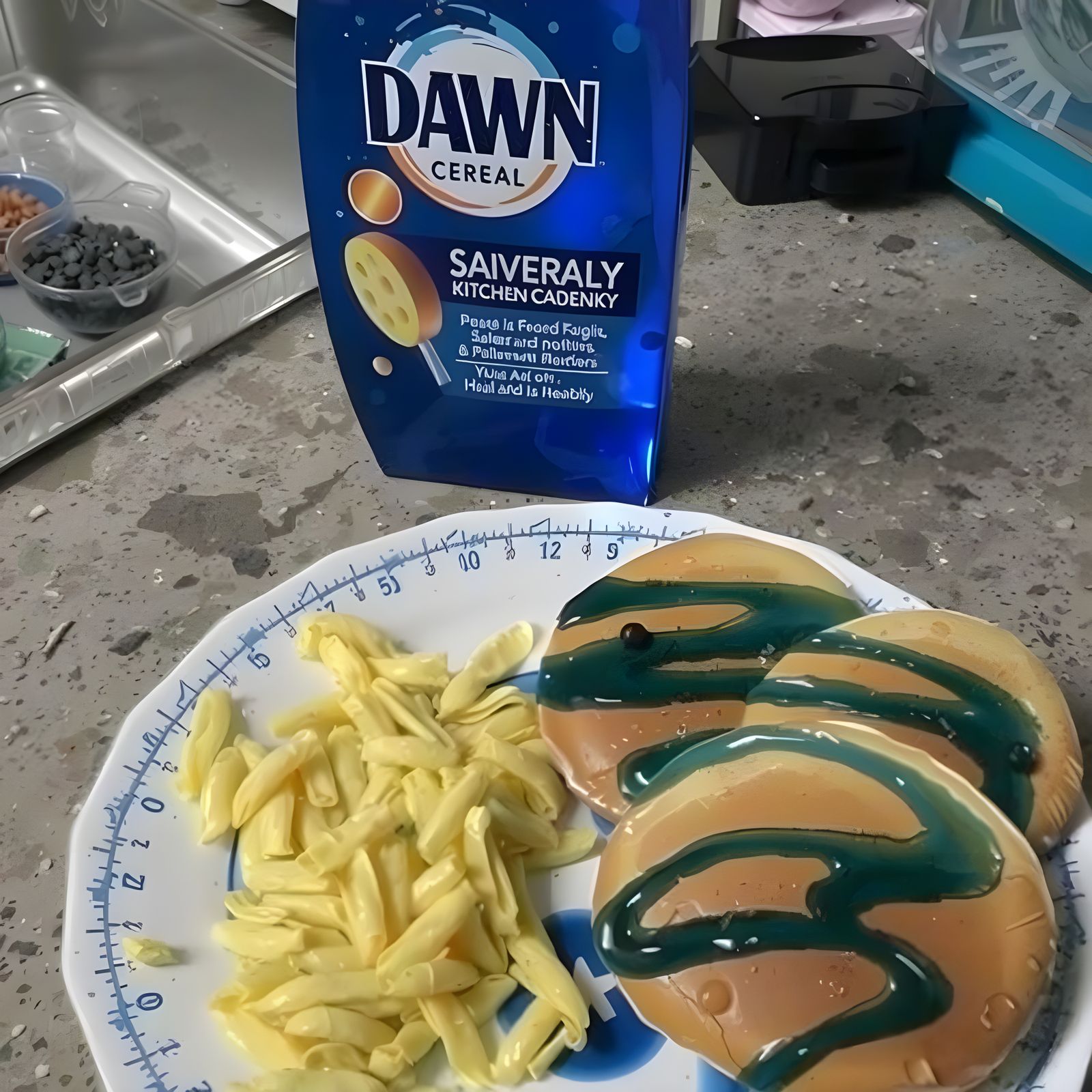 Chaotic Kitchen Scene in Gritty Pop-Art Style