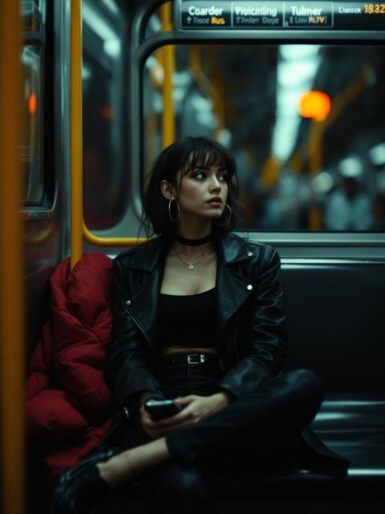 Urban Commuter in Subway, Realist Photography