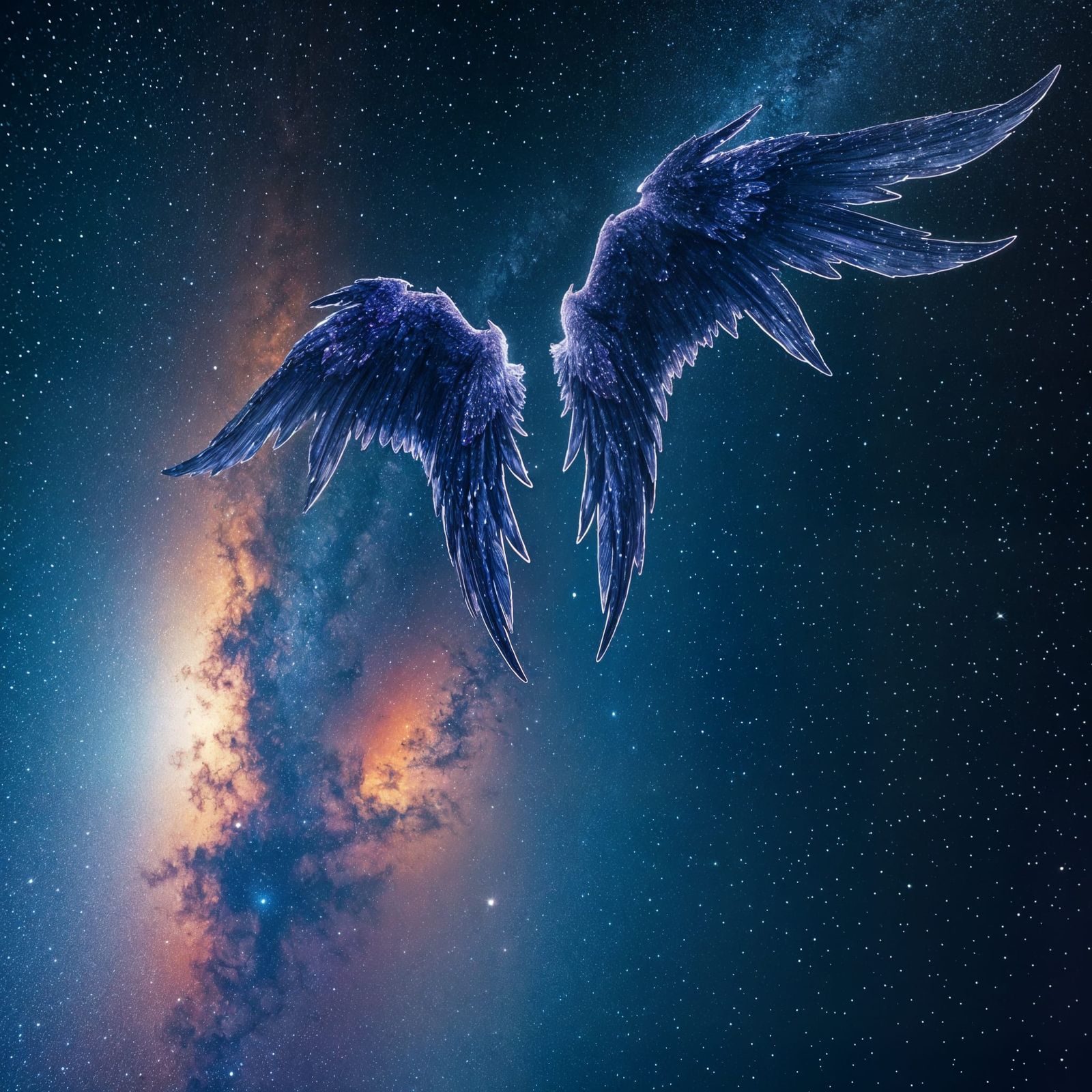 Vibrant Night Sky: Stars Form Wings