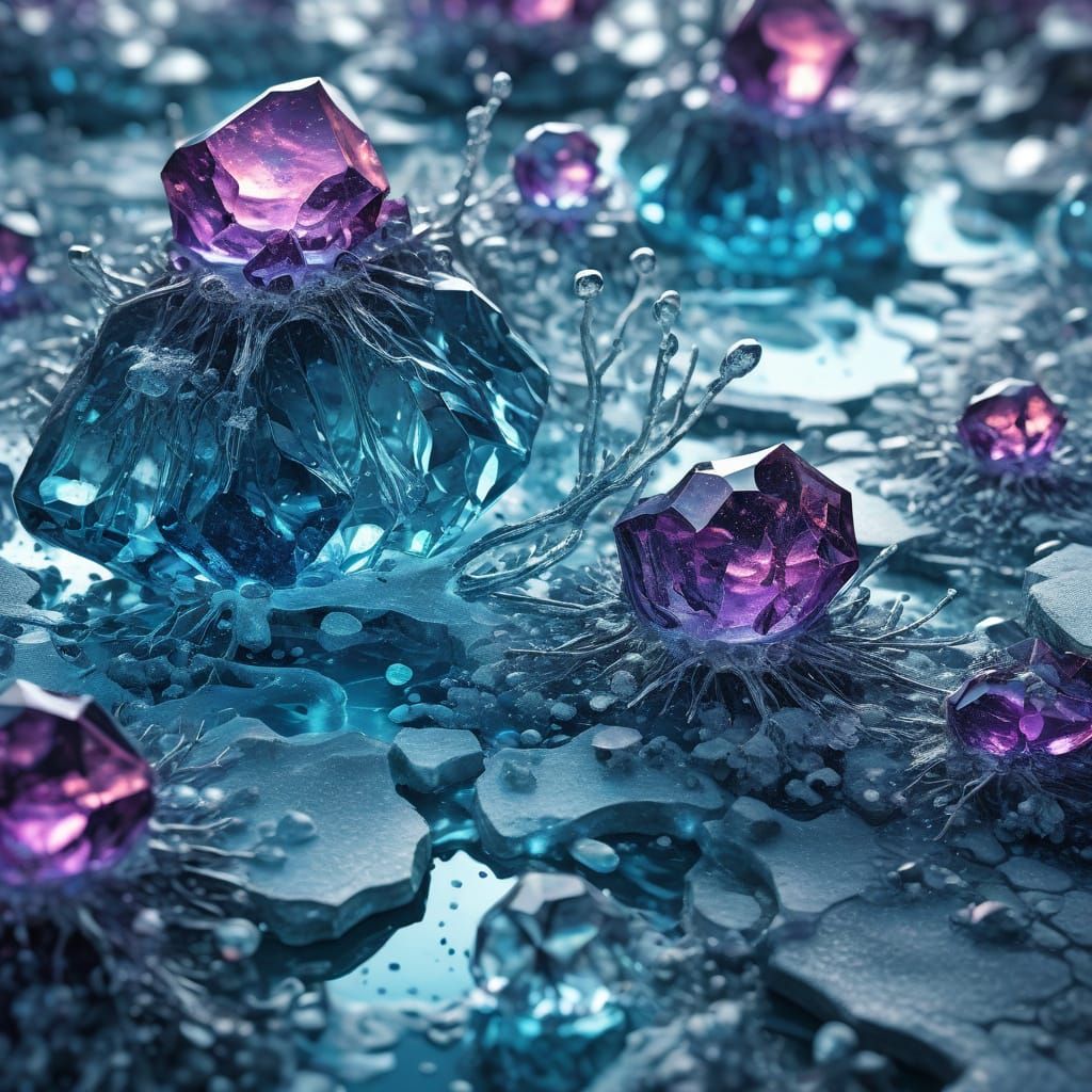 Crystallization of Water Molecules in Surreal Macro Photogra...