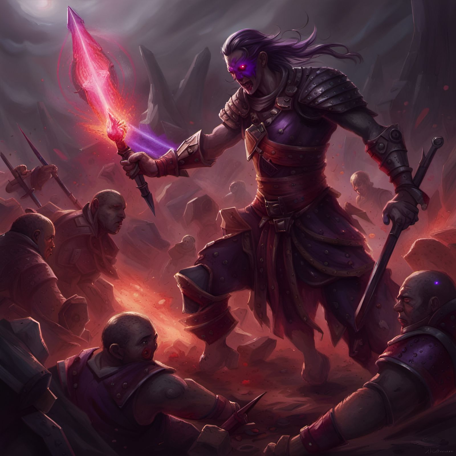 Last Warrior on Bloody Battlefield in Sinister Style