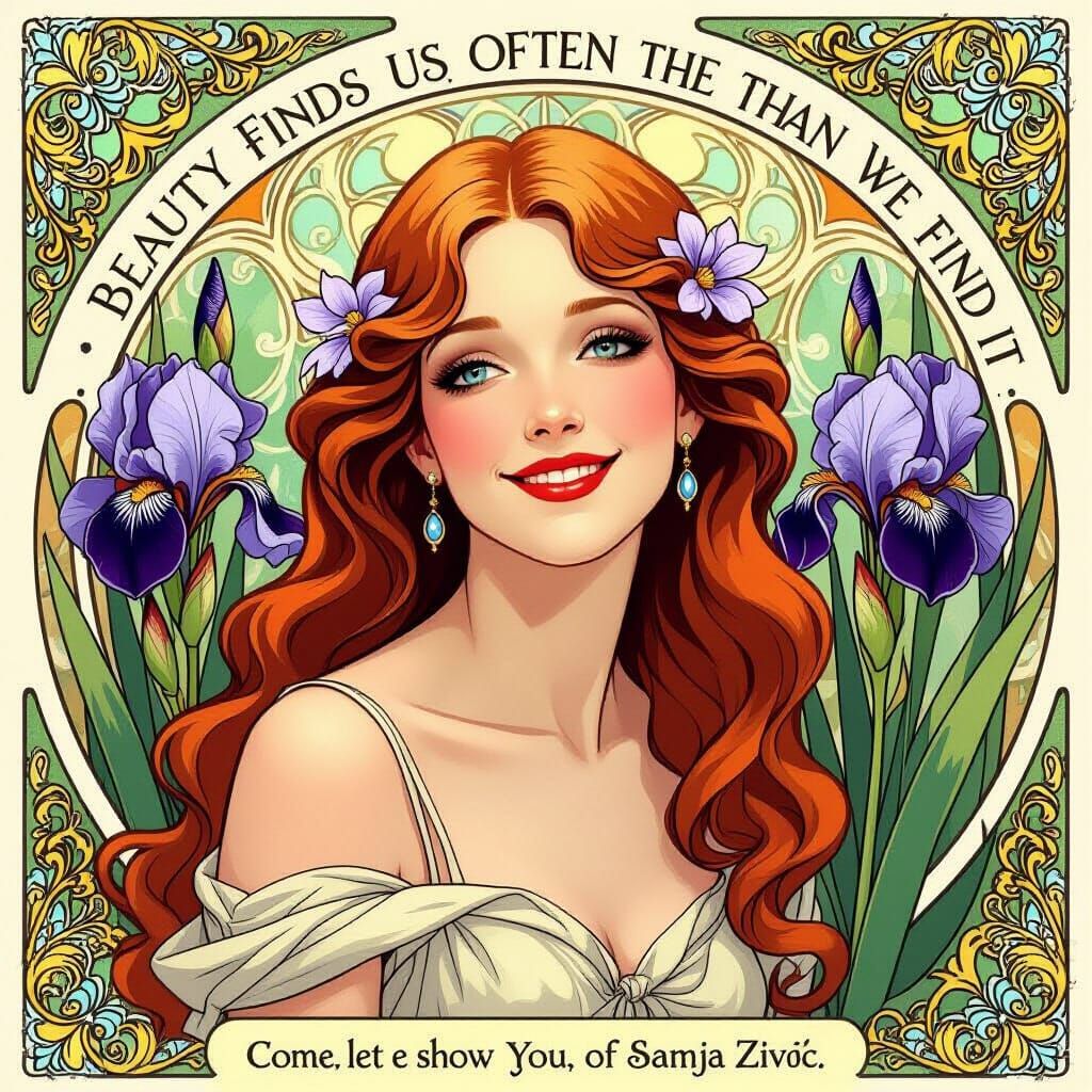 Art Nouveau Iris With Knowing Glint