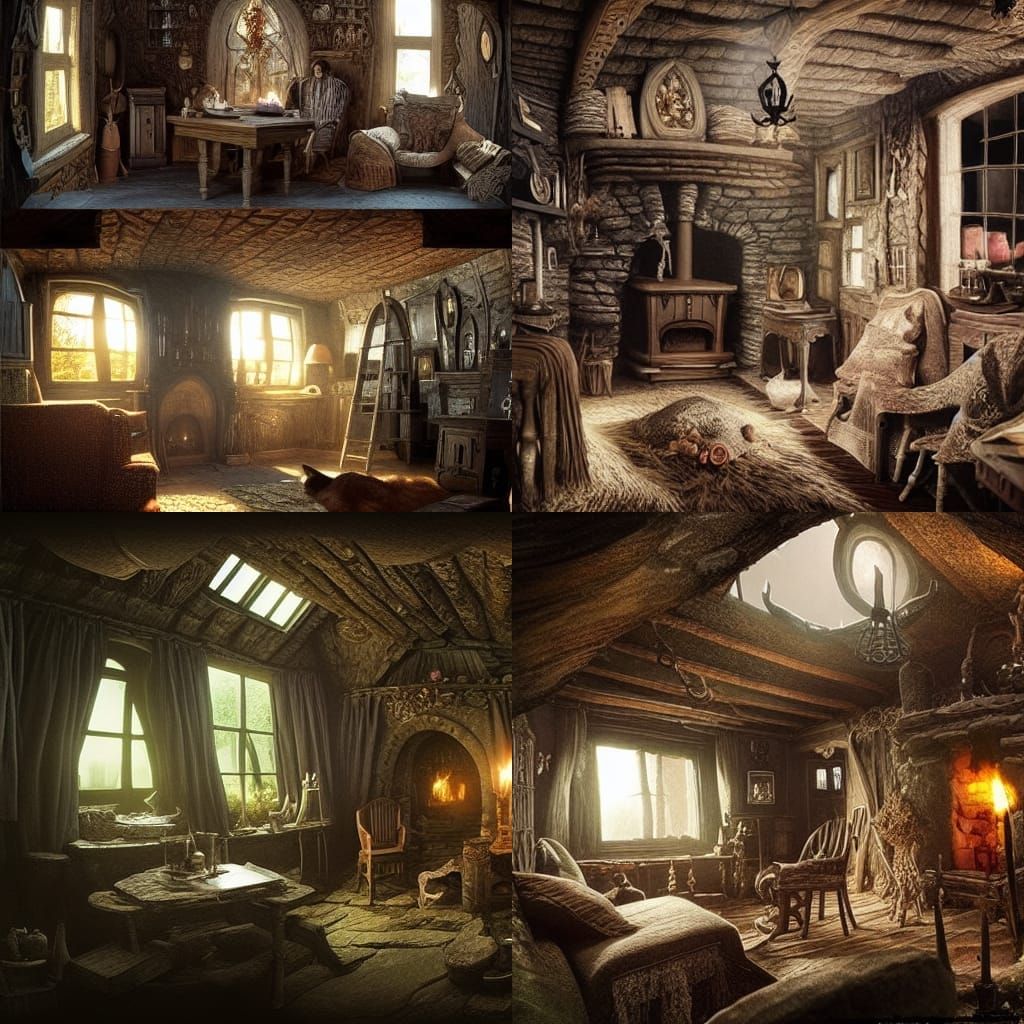 Intricate Witch's Cottage Digital Matte Painting