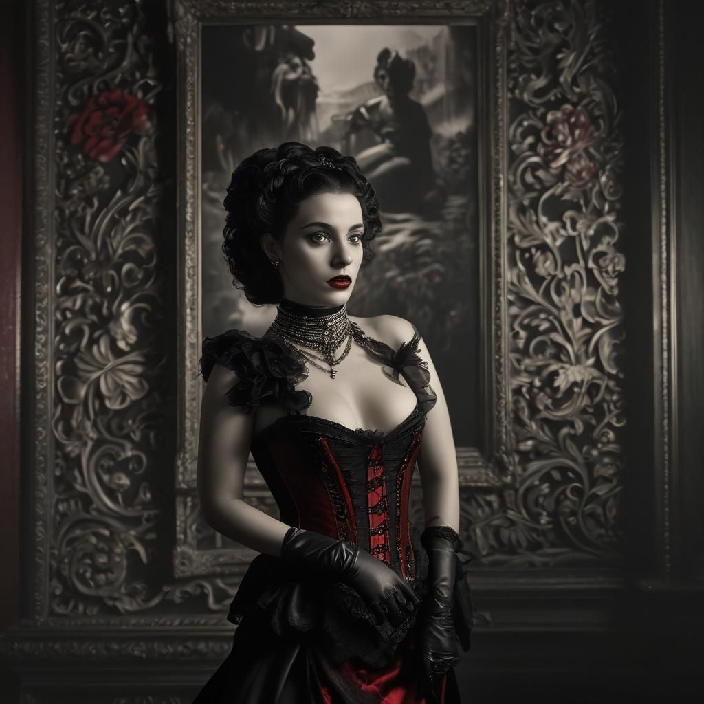A 1920s Burlesque Beauty in Dramatic Lighting