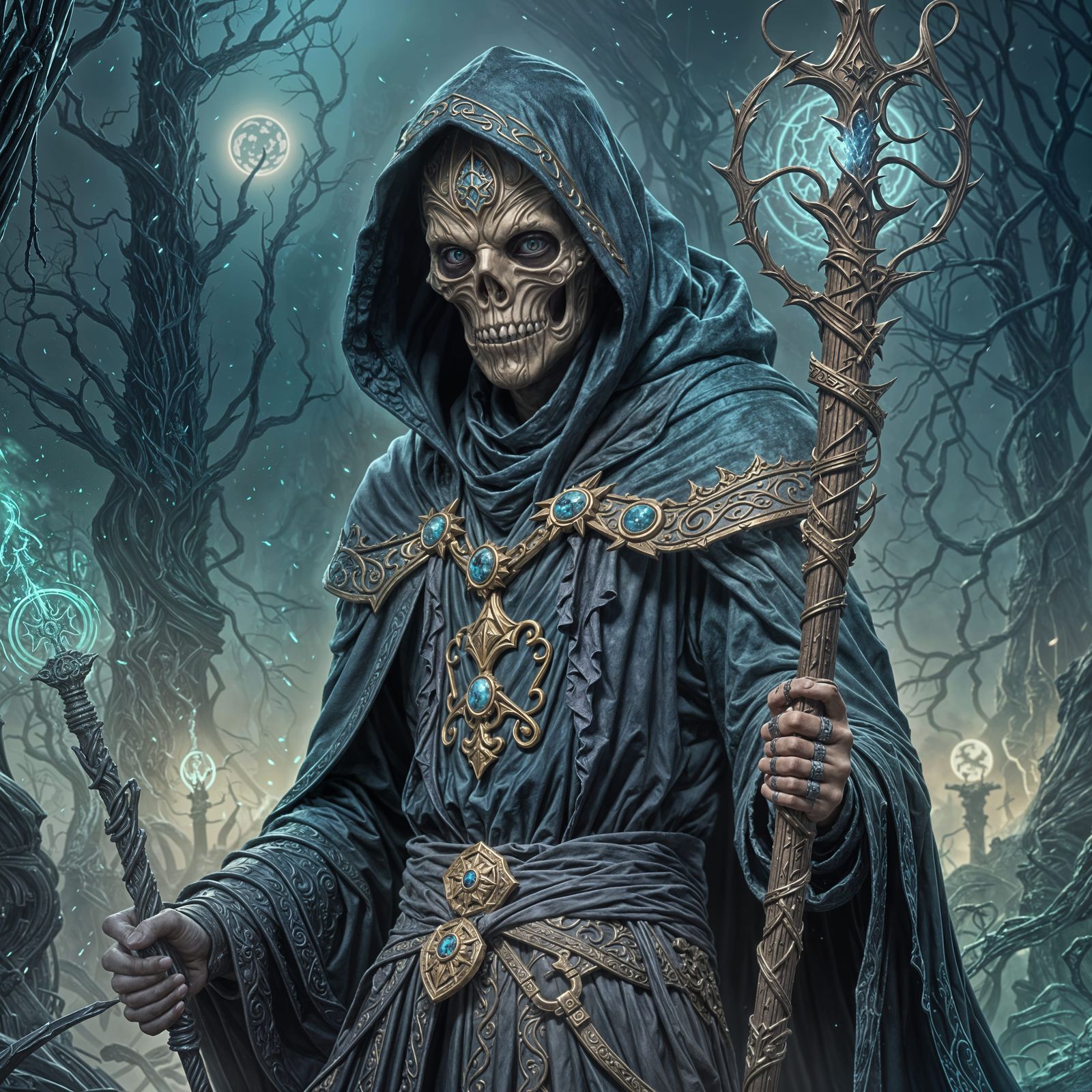 Necromancer's Staff in Detailed Matte Painting