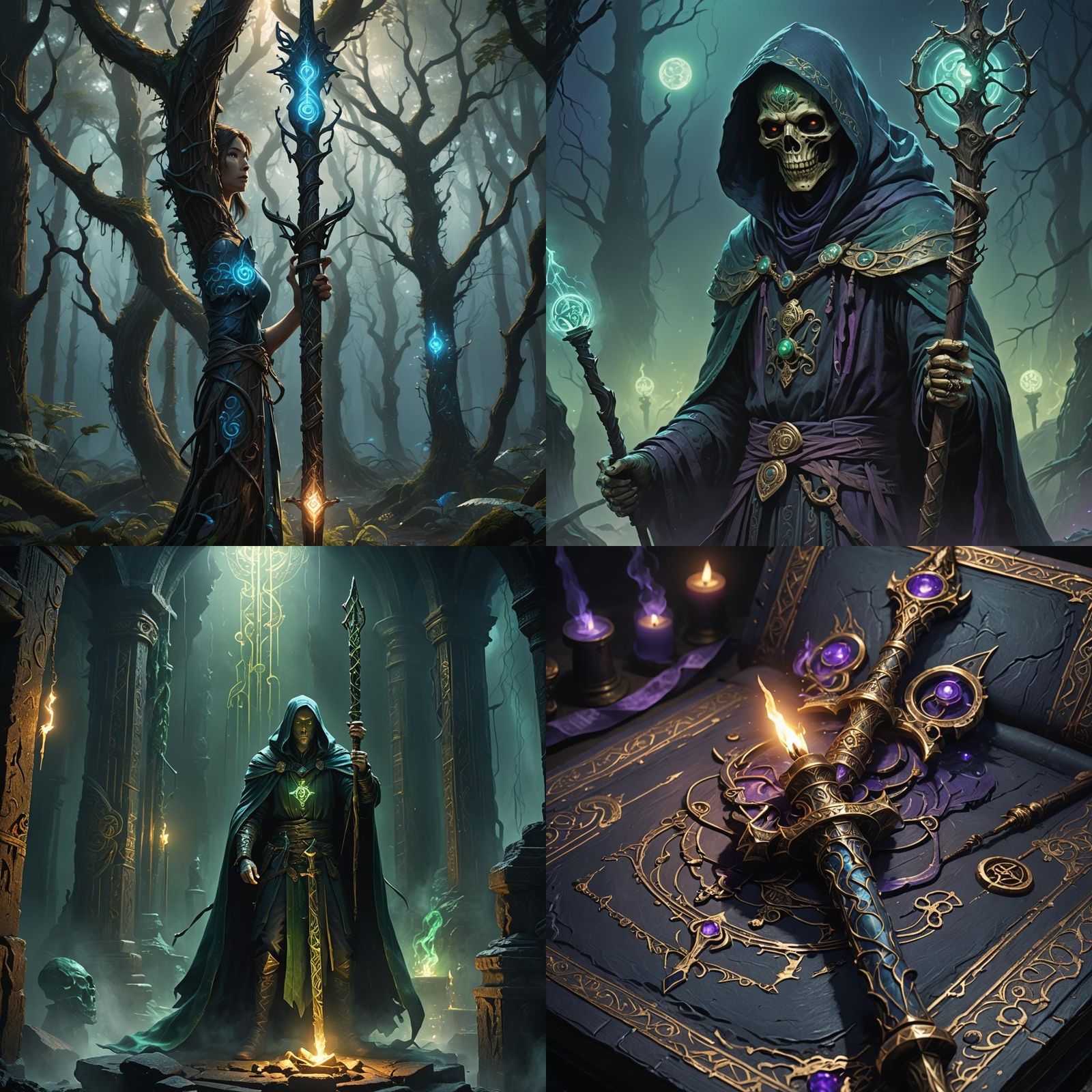 Detailed Matte Painting of a Necromancer's Staff