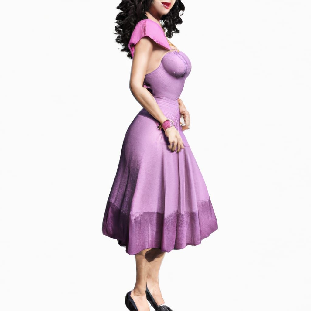 Stunning Woman in Lavender-Purple Dress