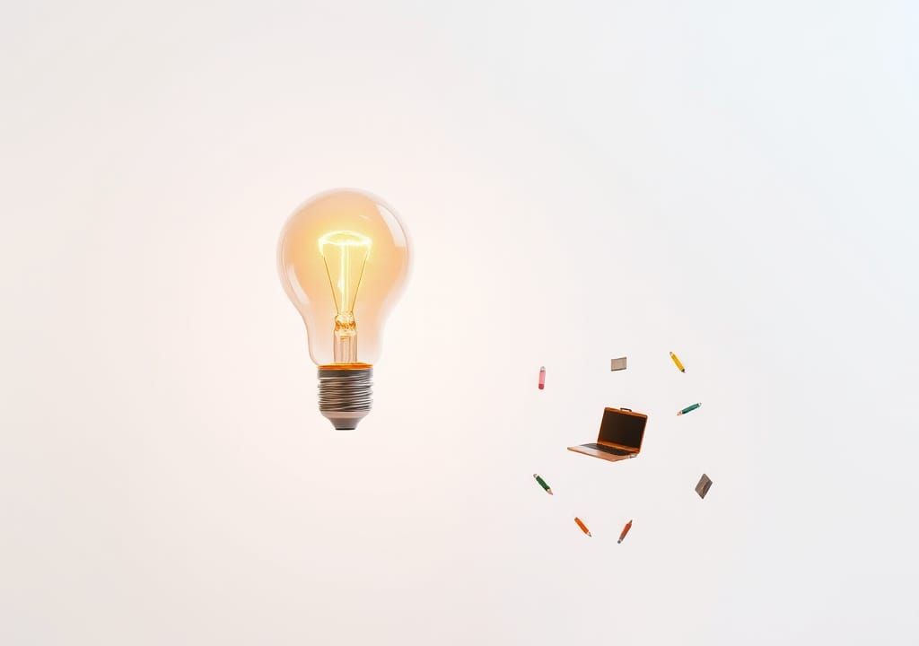 Brilliant Idea: Light Bulb Concept in Hyper-Realistic Detail