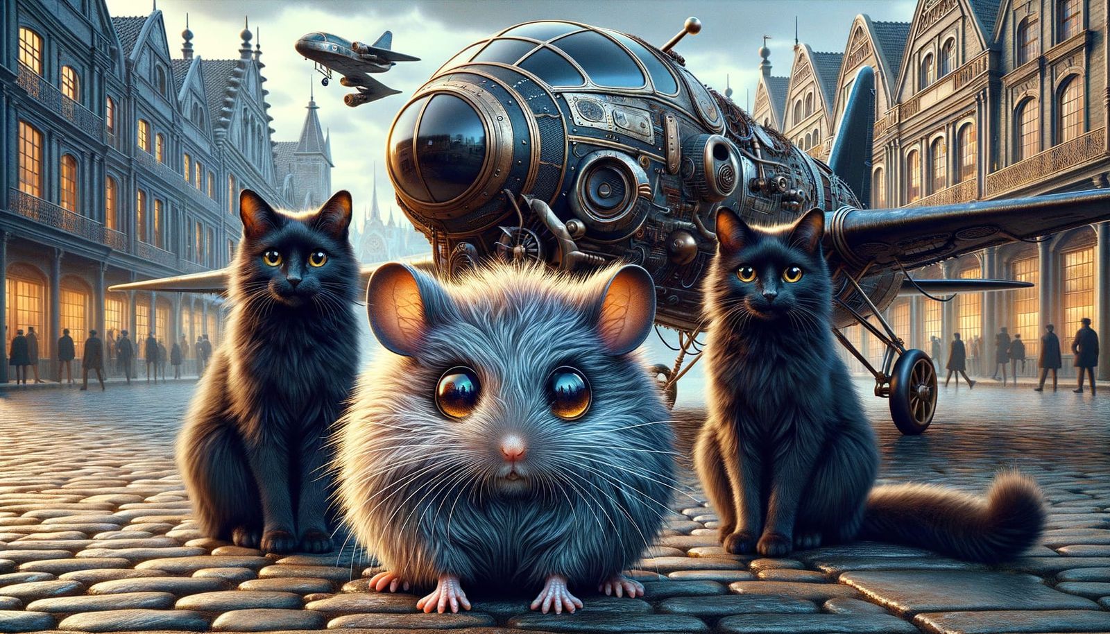Futuristic Feline Friends Meet Steampunk Rodent in Victorian...