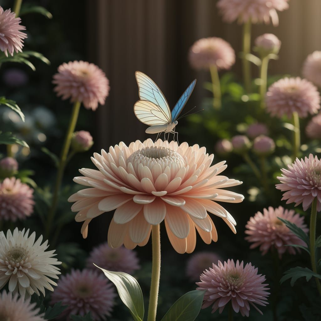 Butterfly's Hesitation Over Artificial Flower