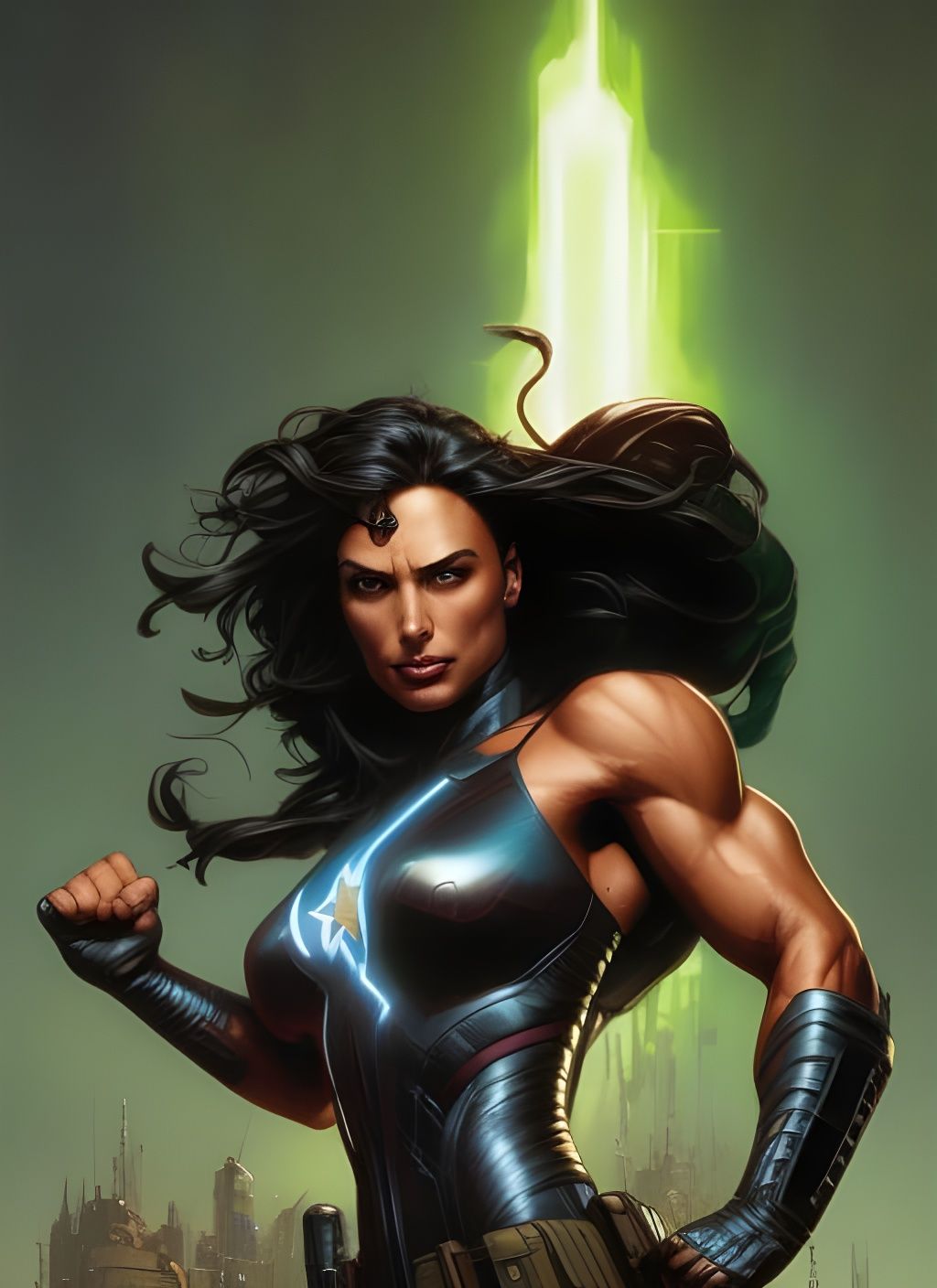 Gal Gadot as She-Hulk: Crayon Caricature