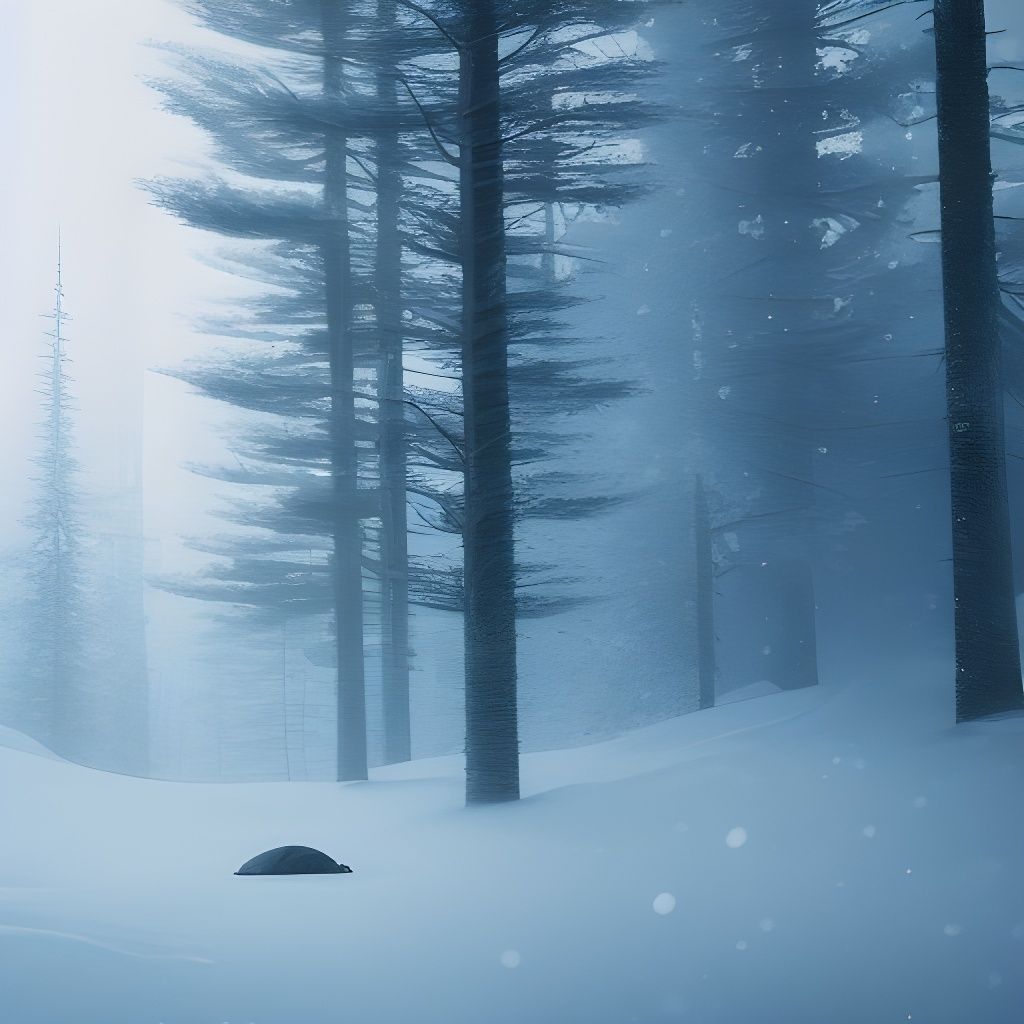 Magical Winter Forest Scene in Photorealistic Style