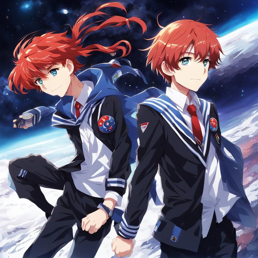 Anime Boy in Space with Heterochromia