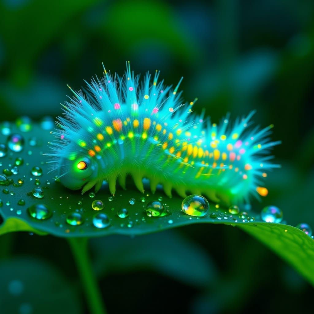 🥉 Third place- A bioluminescent caterpillar