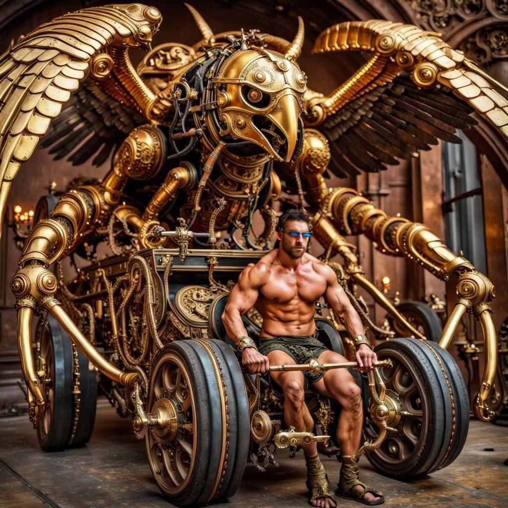 A STEAMPUNK - SCI-FI VERSION OF BEN HUR'S CHARIOTS RACE SCEN...