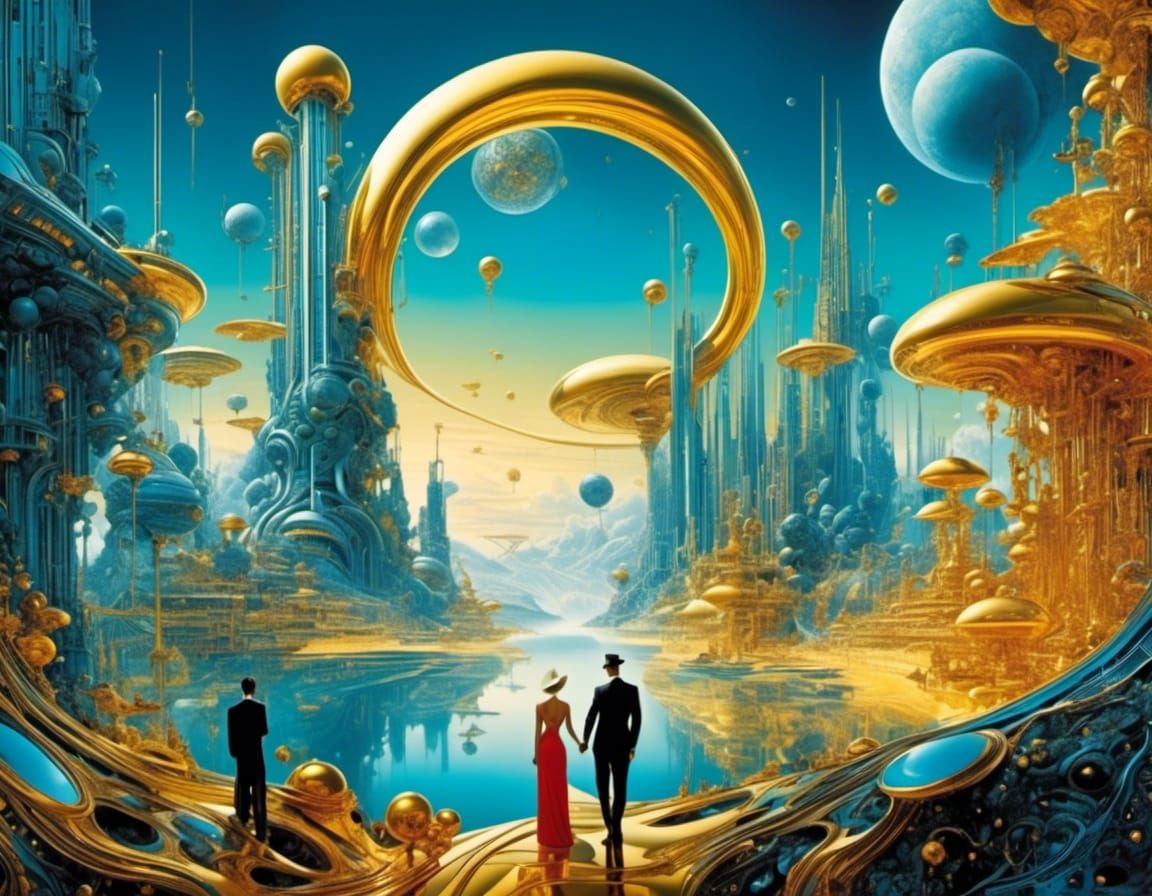 Surreal Melting Dreamscape in Comic Book Style