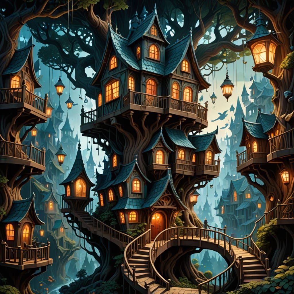 Twisted Treehouse Whispers Secrets to the Sky