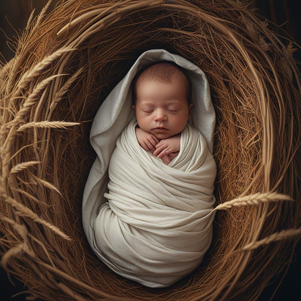 Whispering Wheatfield Cradles a Newborn