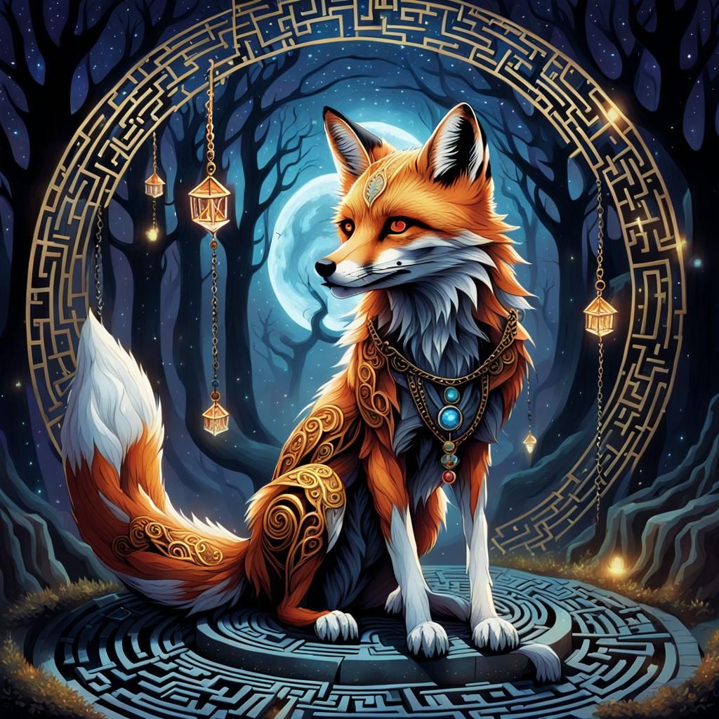 Skeletal Fox in Starlight Labyrinth