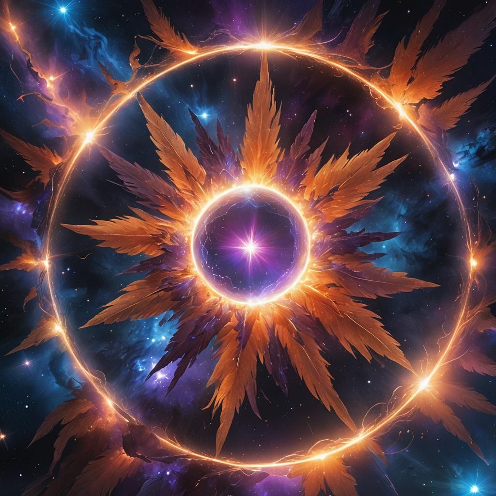 Celestial Star Shines in Space: Fantasy Concept Art