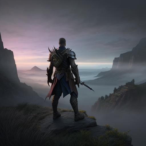 Mystical Valley: Assassin at Dusk in Fantasy World