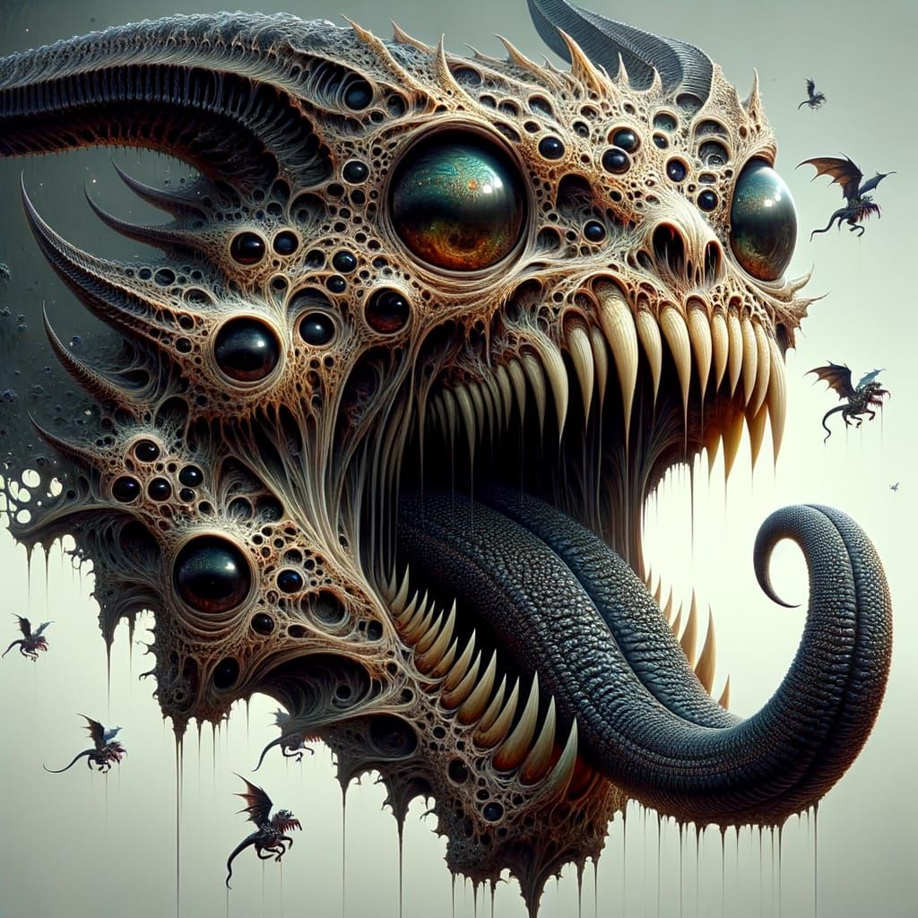 Surreal Demon Head Unveils Underworld Portal in a Dark, Horr...