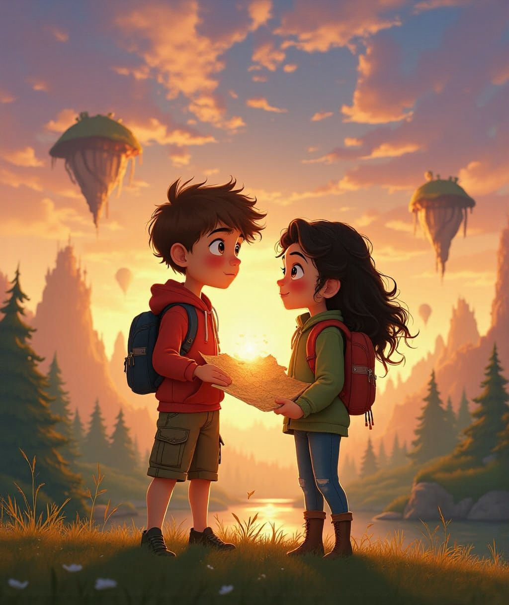 Children's Epic Adventure in Disney Pixar Style