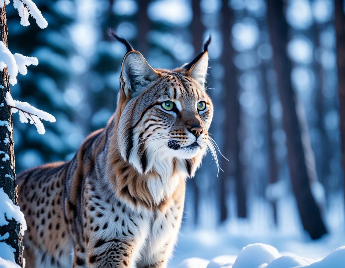 Eurasian Lynx in Snowy Lapland: Wildlife Photography