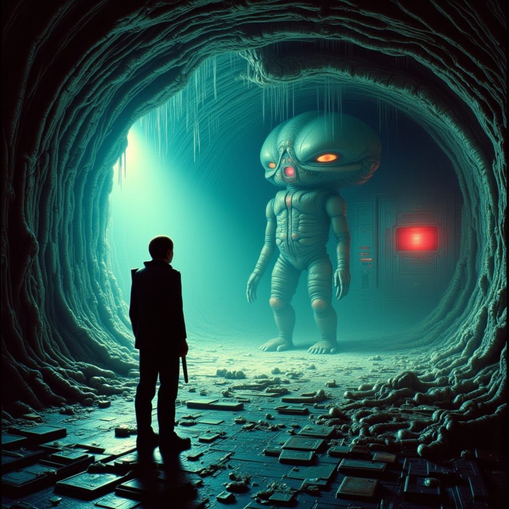 Retro Sci-Fi Horror: Astronaut Faces Alien Threat