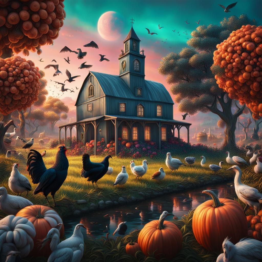 a surreal and gothic farm life