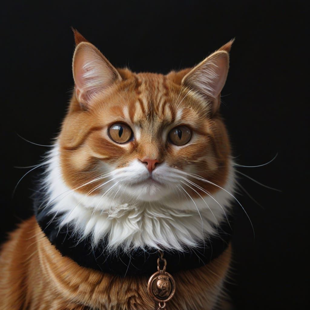 Cat Rises: Kawaii Leader with Shadow, Classical Style