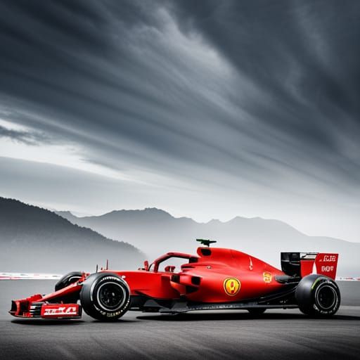 Charles Leclerc and Ferrari F1 Car