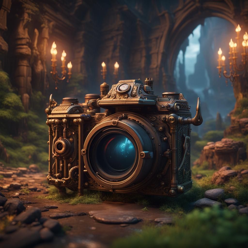 Camera with Smiling Face: Detailed Matte Painting