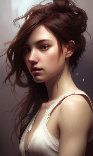 Detailed Portrait of a Baker in Art Nouveau Style