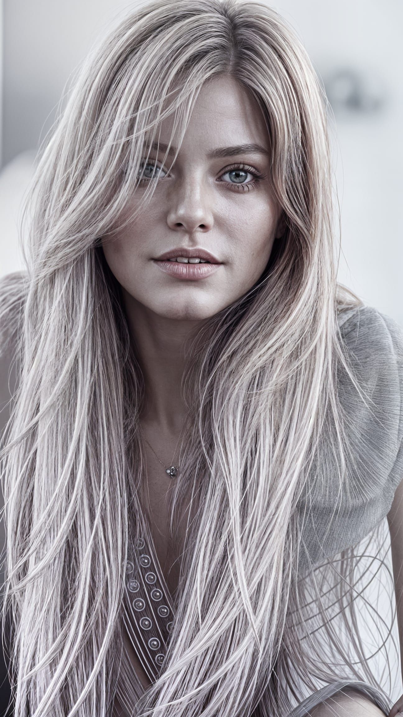 Sensuous Woman with Honey-Red Hair: Pencil Sketch