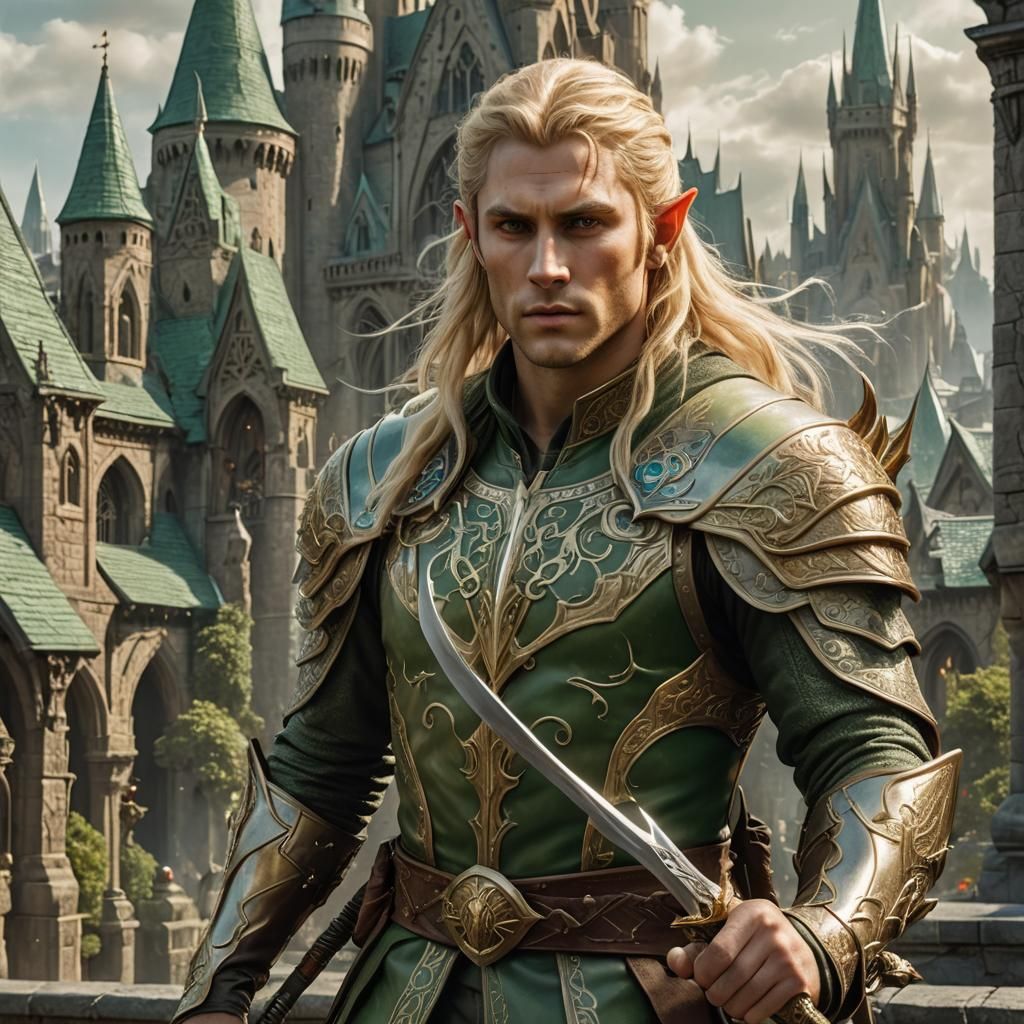 Elven Arcane Warrior in Cinematic Style