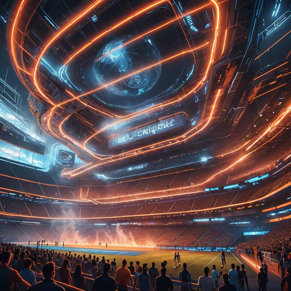 Futuristic Neon Sport Stadium Concept Art