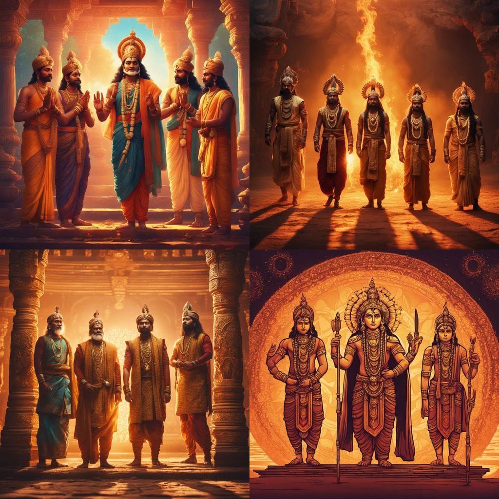 Mythical Gods in Divine Cosmic Dance