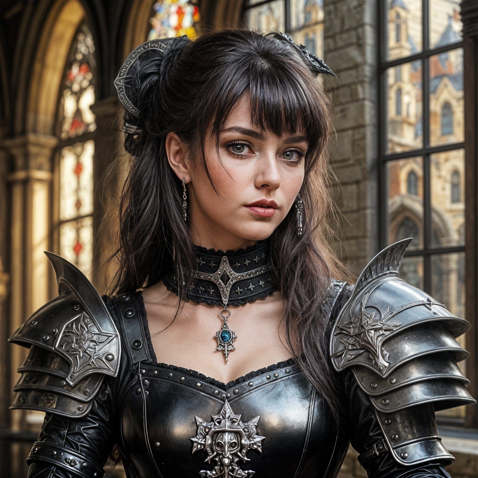 Gothic Sorceress in Medieval Armor